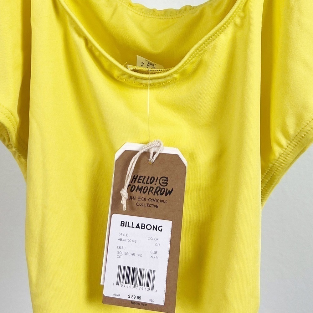 NWT Billabong Sol Searcher Cut-Out One Piece Swimsuit in Yellow - Picture 10 of 10